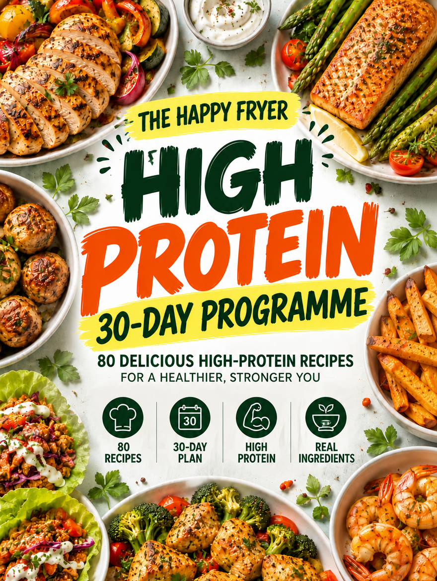 High Protein 30-Day Programme: 80 air fryer recipes (digital PDF)