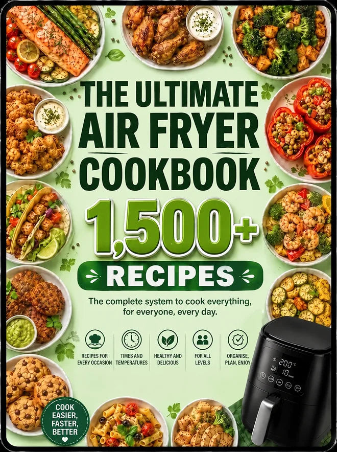 Cover of The Ultimate Air Fryer Cookbook, 1,500+ recipes